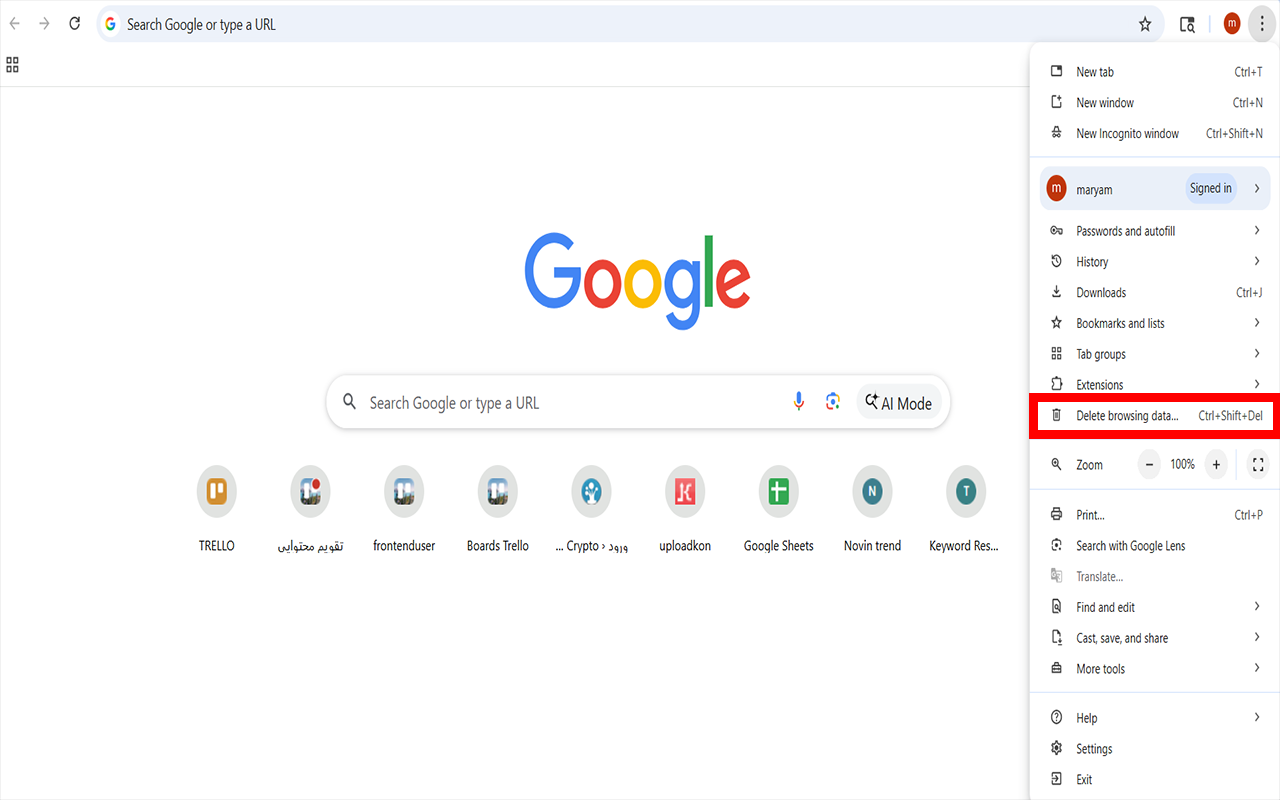 مراحل پاک کردن کش در Google Chrome (ویندوز یا مک)