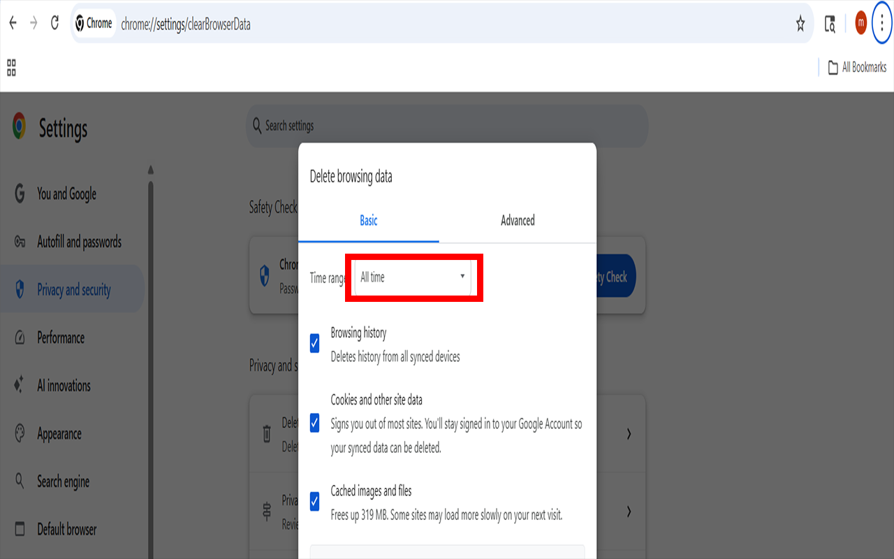 مراحل پاک کردن کش در Google Chrome (ویندوز یا مک)