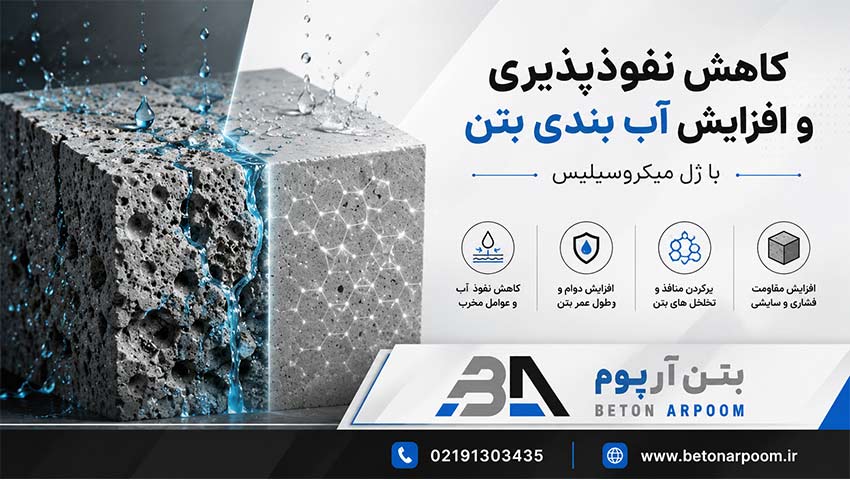 کاهش نفوذپذیری و افزایش آب بندی بتن با ژل میکروسیلیس