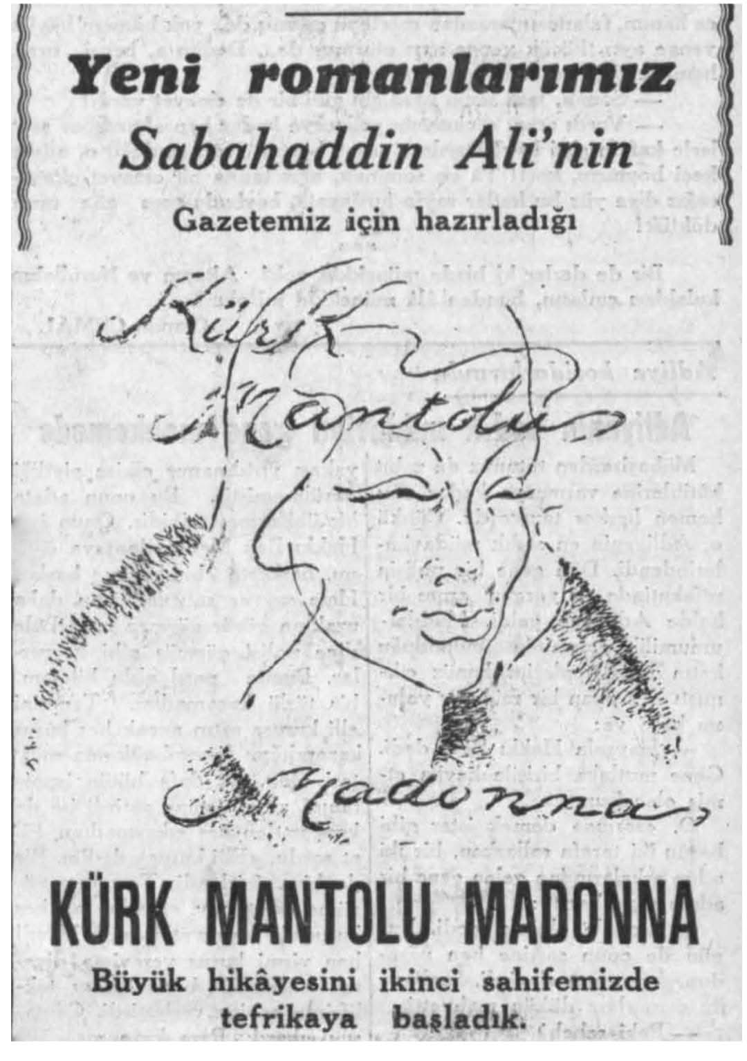 مادونایی با پالتوی خز، رمانی از صباح‌الدین علی