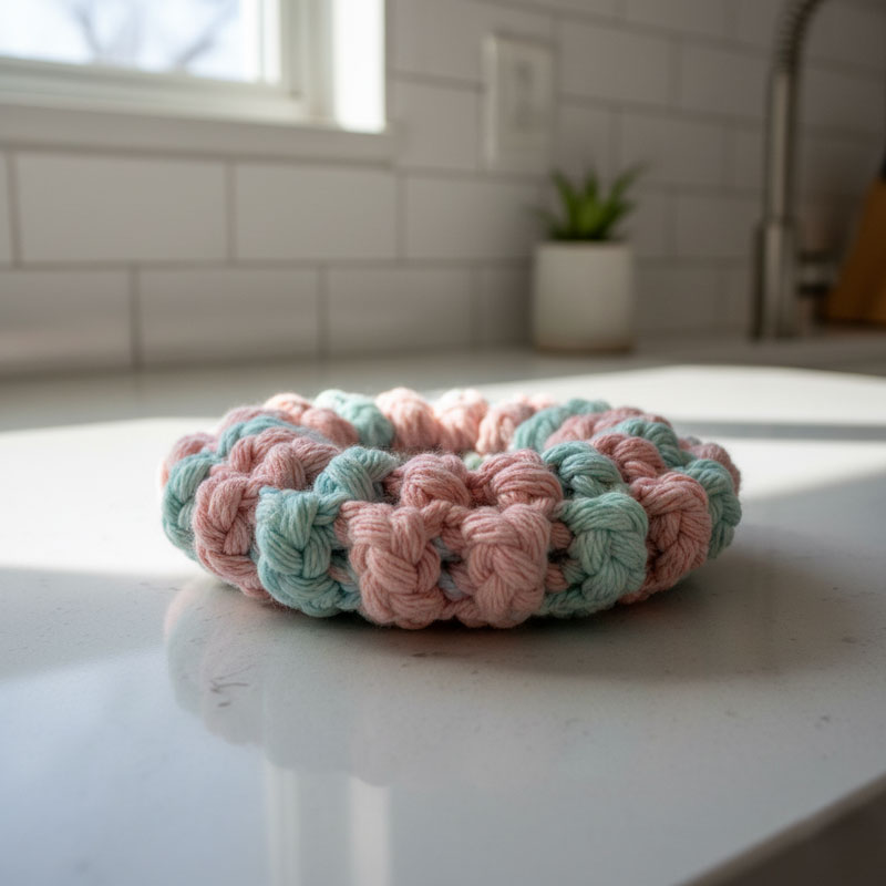 آموزش بافت اسکاج ظرفشویی ساده گرد