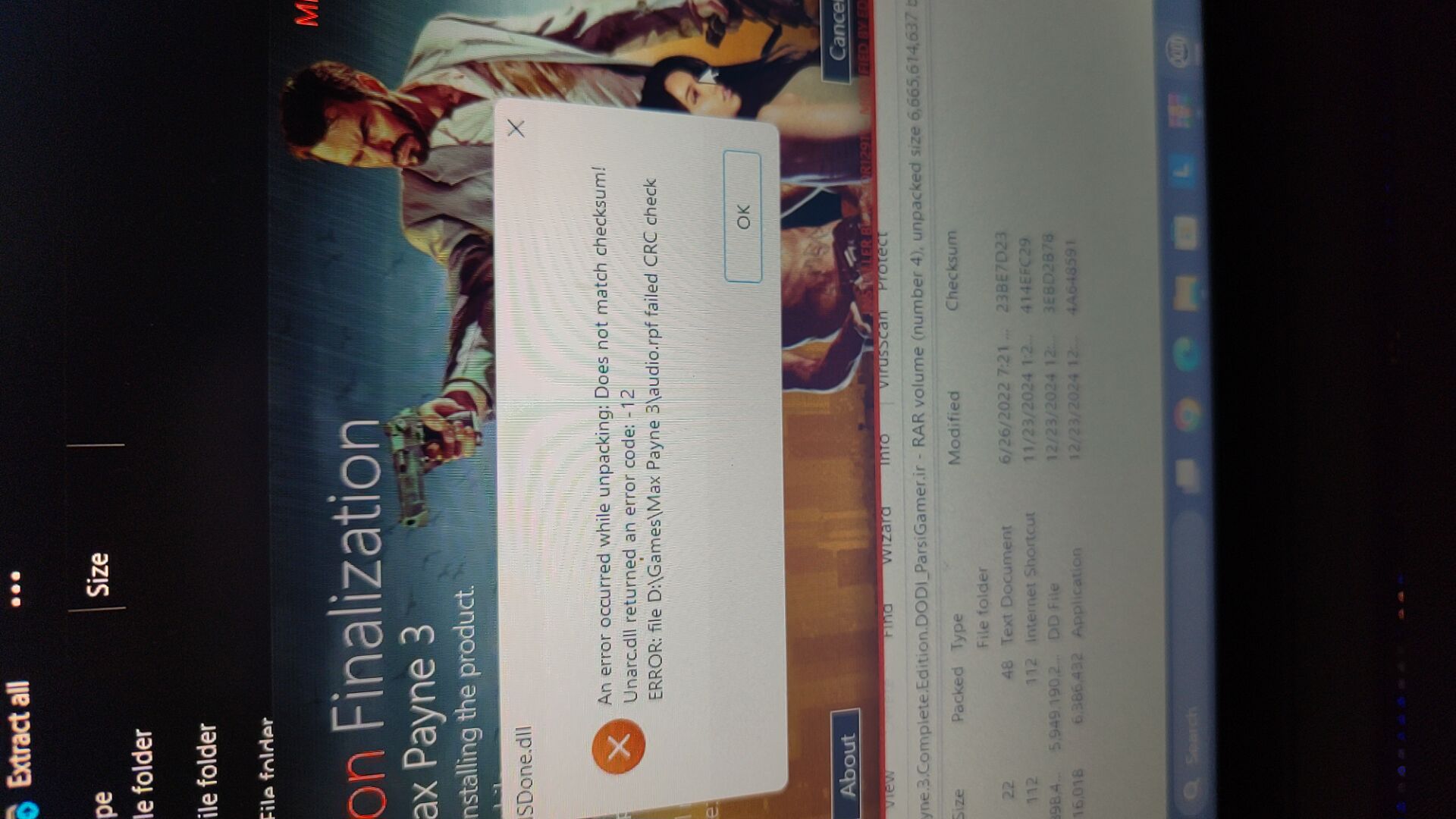 مشکل Is done.dll هنگام نصب بازی 1