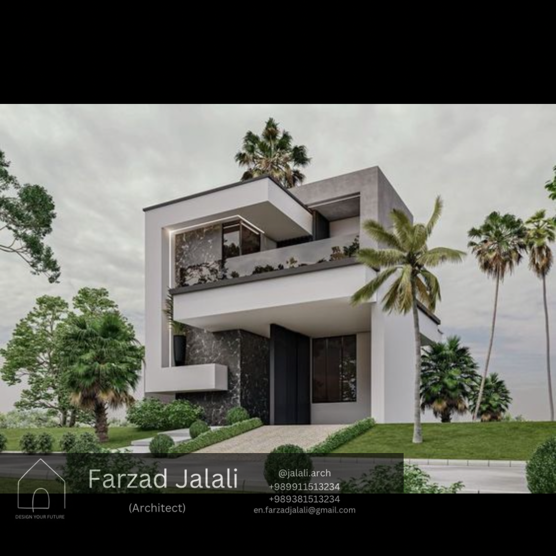 طراحی نمای مدرن ویلای دوبلکس(تغییر طراحی در حین اجرا)