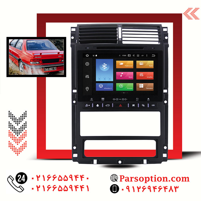 مانیتور اندروید پژو 405 با قابلیت نصب اپلیکیشن ها
